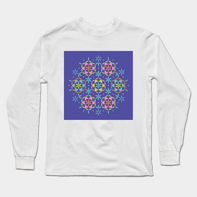 Colorful Flower of life Long Sleeve T-Shirt by kallyfactory